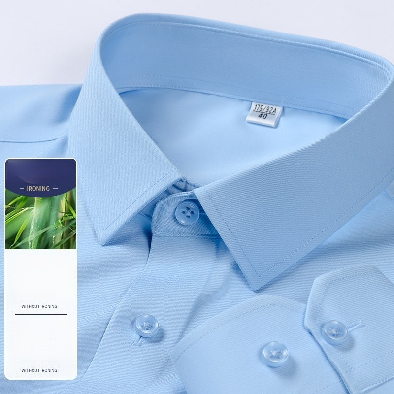 Breathable Bamboo Fiber Shirt Non Iron - เสื้อเชิ้ตแขนยาวใยไผ่สำหรับผู้ชาย – ป้องกันรอยยับ ไม่ต้องรีด ระบายอากาศได้ดี และดูแลรักษาง่าย