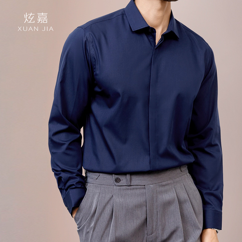 Mens Satin Silk Dress Shirt - เสื้อเชิ้ตผ้าไหมผู้ชาย คอลเลคชั่นฤดูใบไม้ผลิและฤดูใบไม้ร่วง ปี 2026 ผ้าไหมมัลเบอร์รี่แท้ 100%