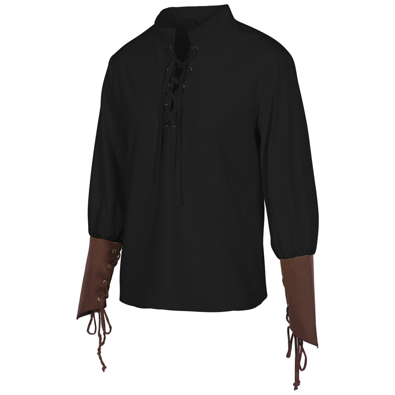เสื้อเชิ้ตโจรสลัดยุคกลางสำหรับ - Medieval Gothic Lace Up Pirate Shirt บทวิจารณ์และราคา