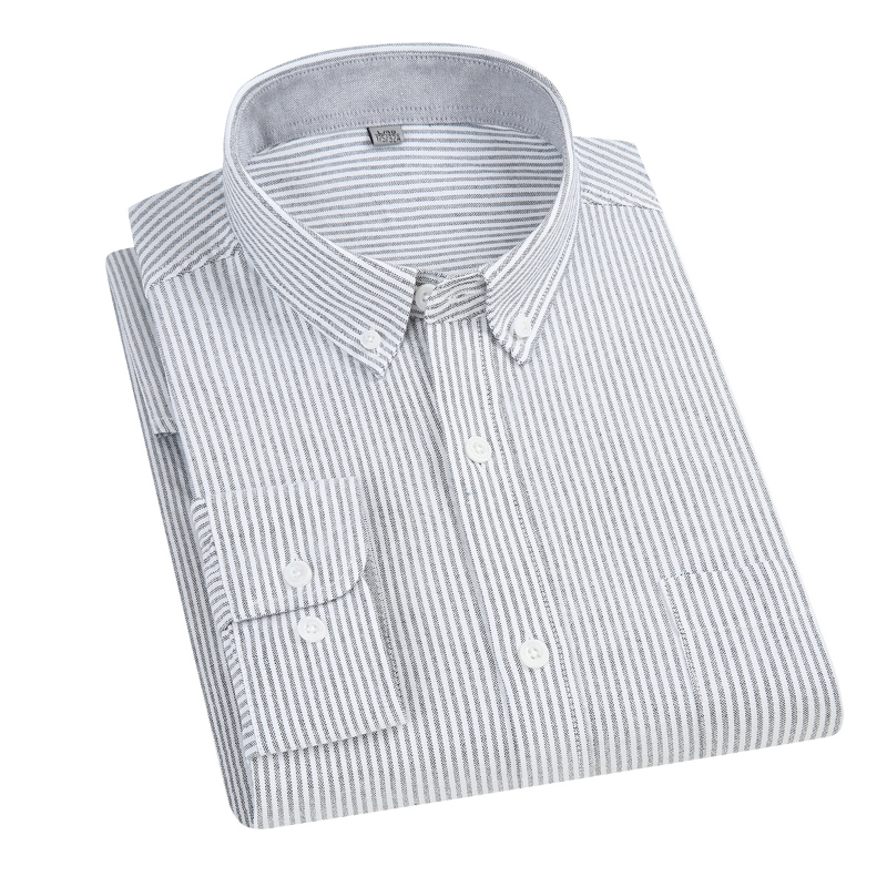 เสื้อเชิ้ตแขนยาวผู้ชาย ไซส์ 5X - Oxford Cotton Casual Shirt Business บทวิจารณ์และราคา
