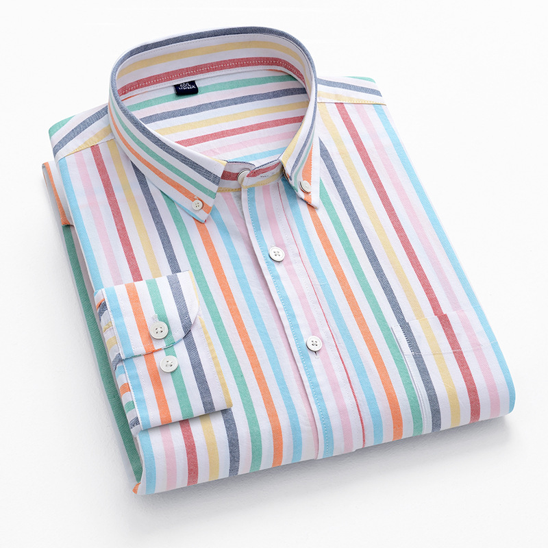 เสื้อเชิ้ตแขนยาวผู้ชาย ไซส์ 5X - Oxford Cotton Casual Shirt Business บทวิจารณ์และราคา