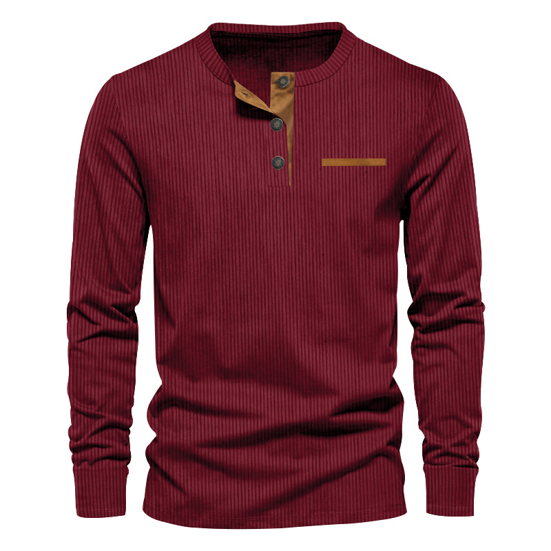 เสื้อยืดแขนยาวผู้ชายใหม่ฤดูใบไ - Corduroy Button Up Shirt Men บทวิจารณ์และราคา