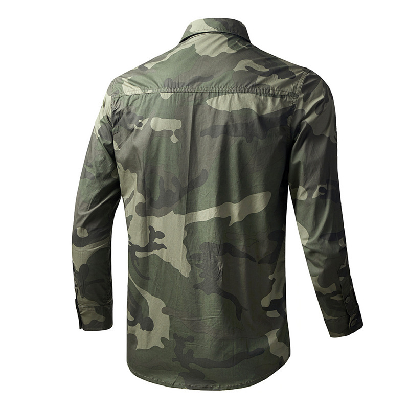 เสื้อเชิ้ตคาร์โก้ผู้ชายสำหรับฤ - Tactical Military Shirt Cargo บทวิจารณ์และราคา