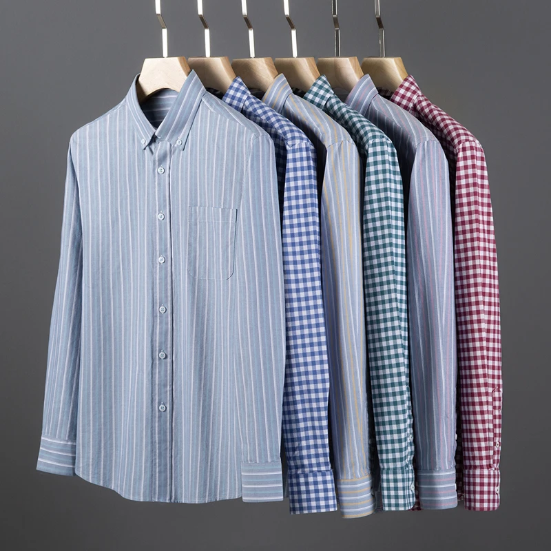 เสื้อเชิ้ตผู้ชายแขนยาวทรงสลิมฟ - Oxford Cotton Casual Shirt Business บทวิจารณ์และราคา
