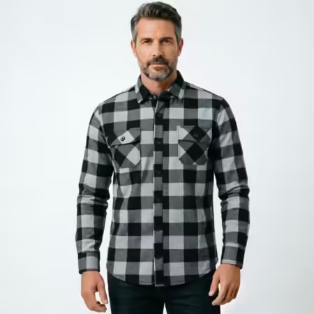 เสื้อเชิ้ตลายสก็อตแขนยาวสไตล์อ - Flannel Plaid Shirt Heavy Weight บทวิจารณ์และราคา