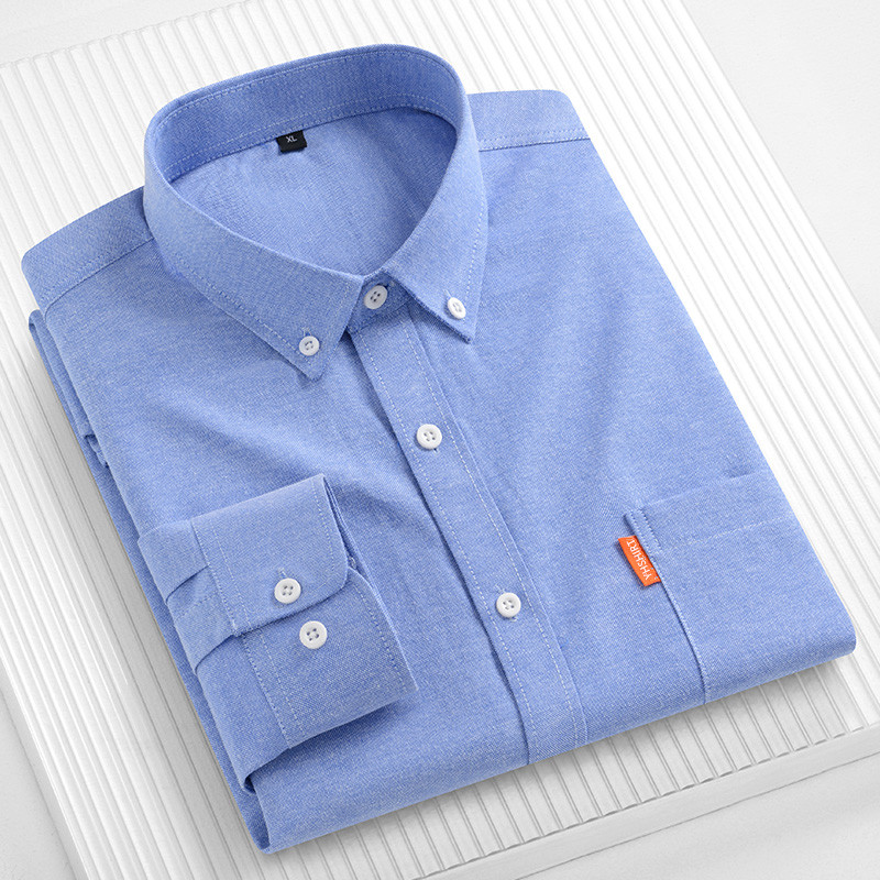 เสื้อเชิ้ตผู้ชายผ้าฝ้ายแท้ 100 - Oxford Cotton Casual Shirt Business บทวิจารณ์และราคา