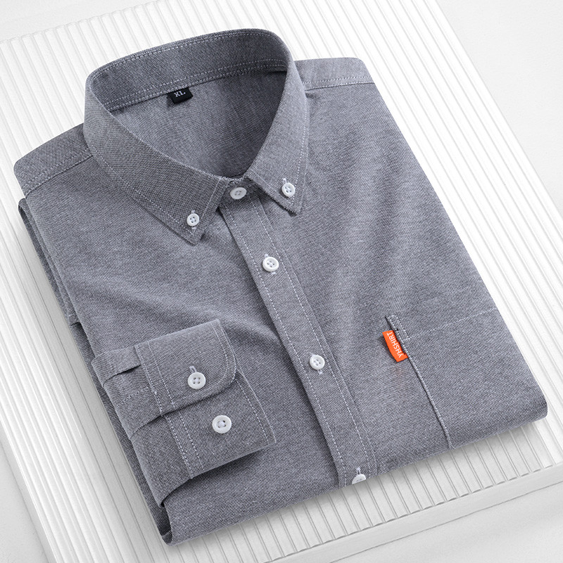 เสื้อเชิ้ตผู้ชายผ้าฝ้ายแท้ 100 - Oxford Cotton Casual Shirt Business บทวิจารณ์และราคา