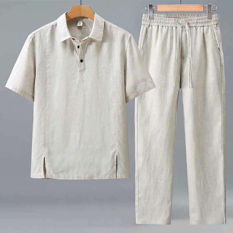 แฟชั่นฤดูใบไม้ผลิ/ฤดูร้อน เสื้ - Mens Linen Shirt Long Sleeve บทวิจารณ์และราคา