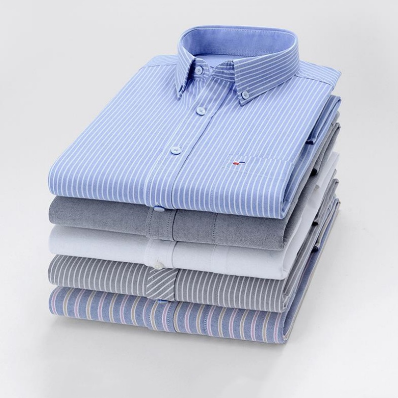 เสื้อเชิ้ตลายตารางผู้ชายผ้าอ๊อ - Oxford Cotton Casual Shirt Business บทวิจารณ์และราคา