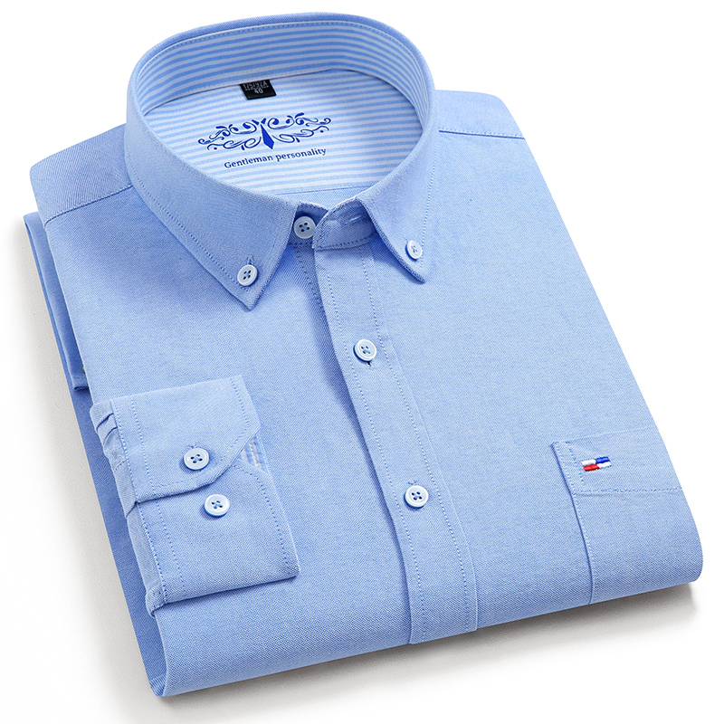 เสื้อเชิ้ตลายตารางผู้ชายผ้าอ๊อ - Oxford Cotton Casual Shirt Business บทวิจารณ์และราคา