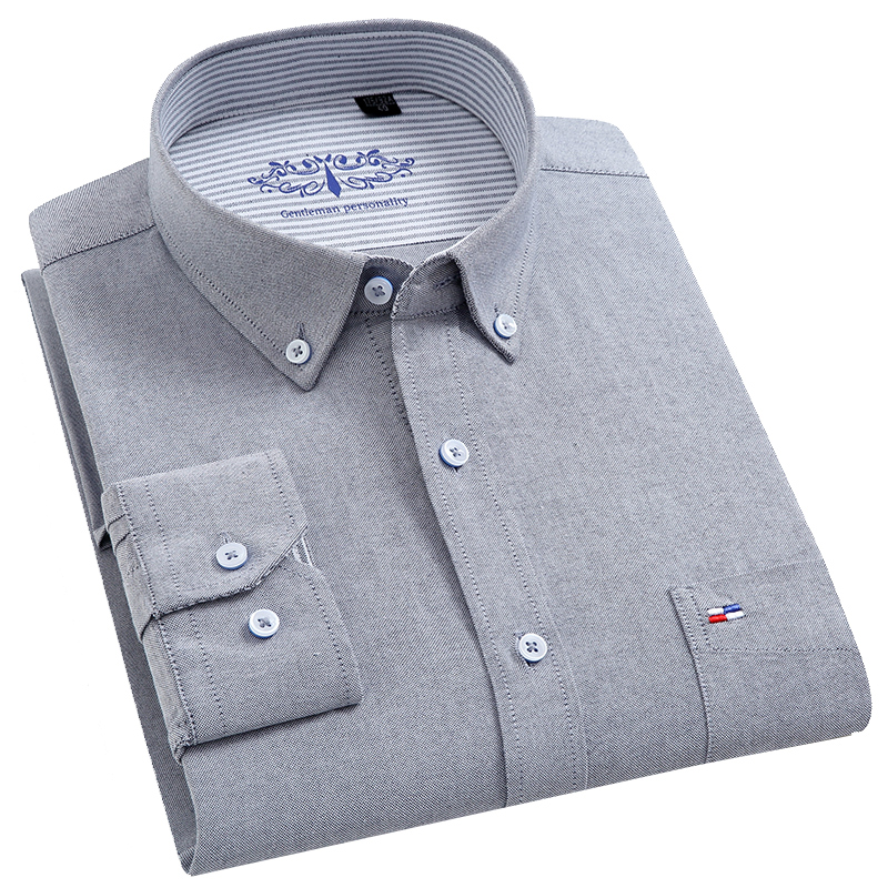 เสื้อเชิ้ตลายตารางผู้ชายผ้าอ๊อ - Oxford Cotton Casual Shirt Business บทวิจารณ์และราคา