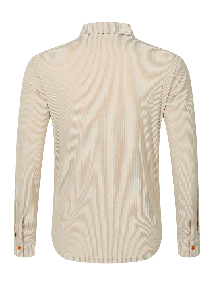 เสื้อแจ็คเก็ตเชิ้ตคอร์ดดูรอยลำ - Corduroy Button Up Shirt Men บทวิจารณ์และราคา