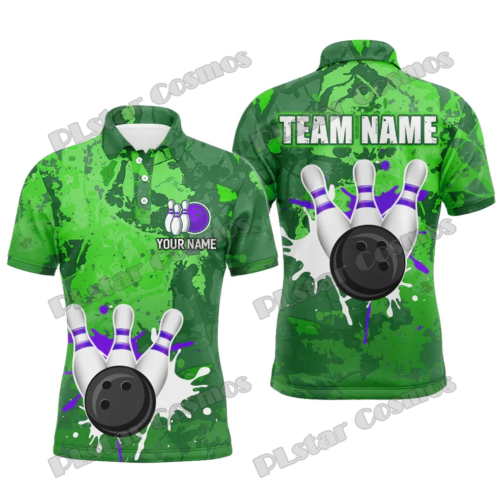 เสื้อโปโลผู้ชายพิมพ์ลาย 3 มิติ - Short Sleeve Bowling Shirt Retro บทวิจารณ์และราคา