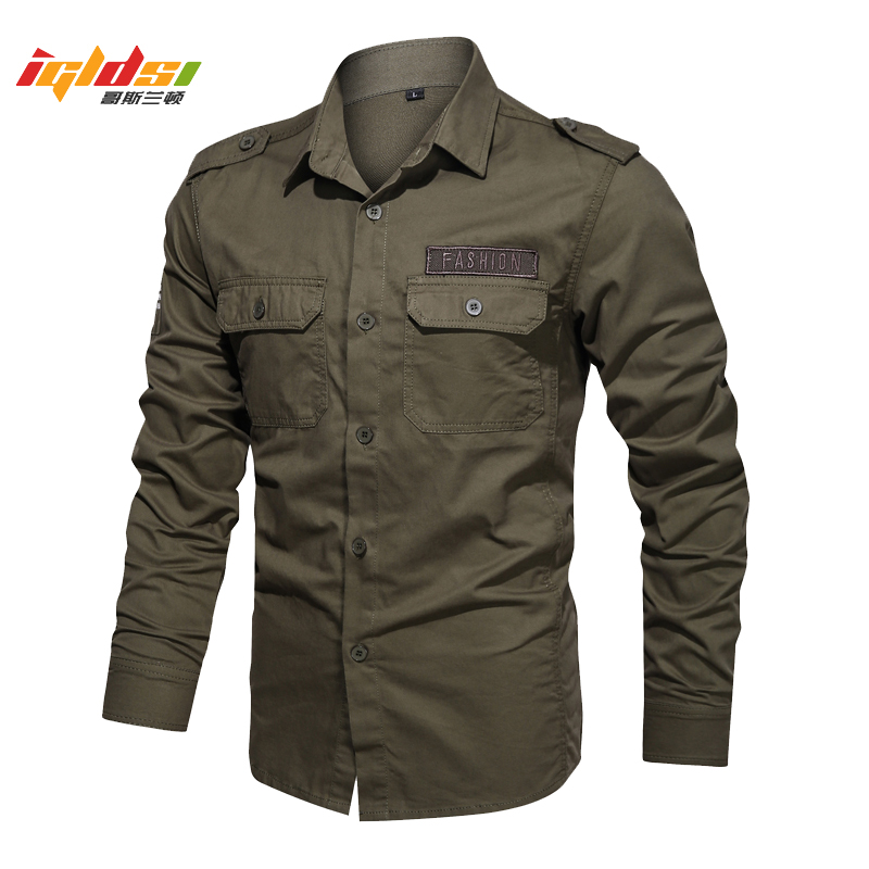 สินค้าผู้ชายเสื้อทหารสไตล์สบาย - Tactical Military Shirt Cargo บทวิจารณ์และราคา