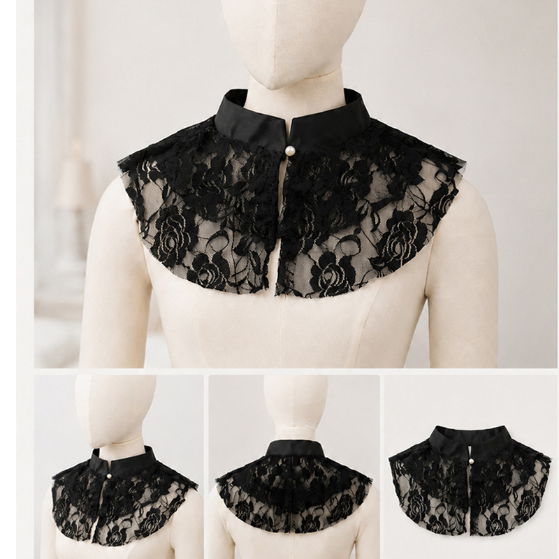 ผ้าคลุมไหล่คอปกปลอมลายลูกไม้ดอ - Shirts บทวิจารณ์และราคา